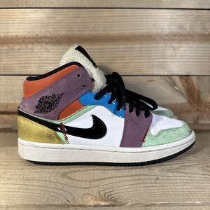 Womens Size 7.5 Nike Air Jordan 1 Mid SE “Lightbulb” MultiColor Shoes CW1140-100
